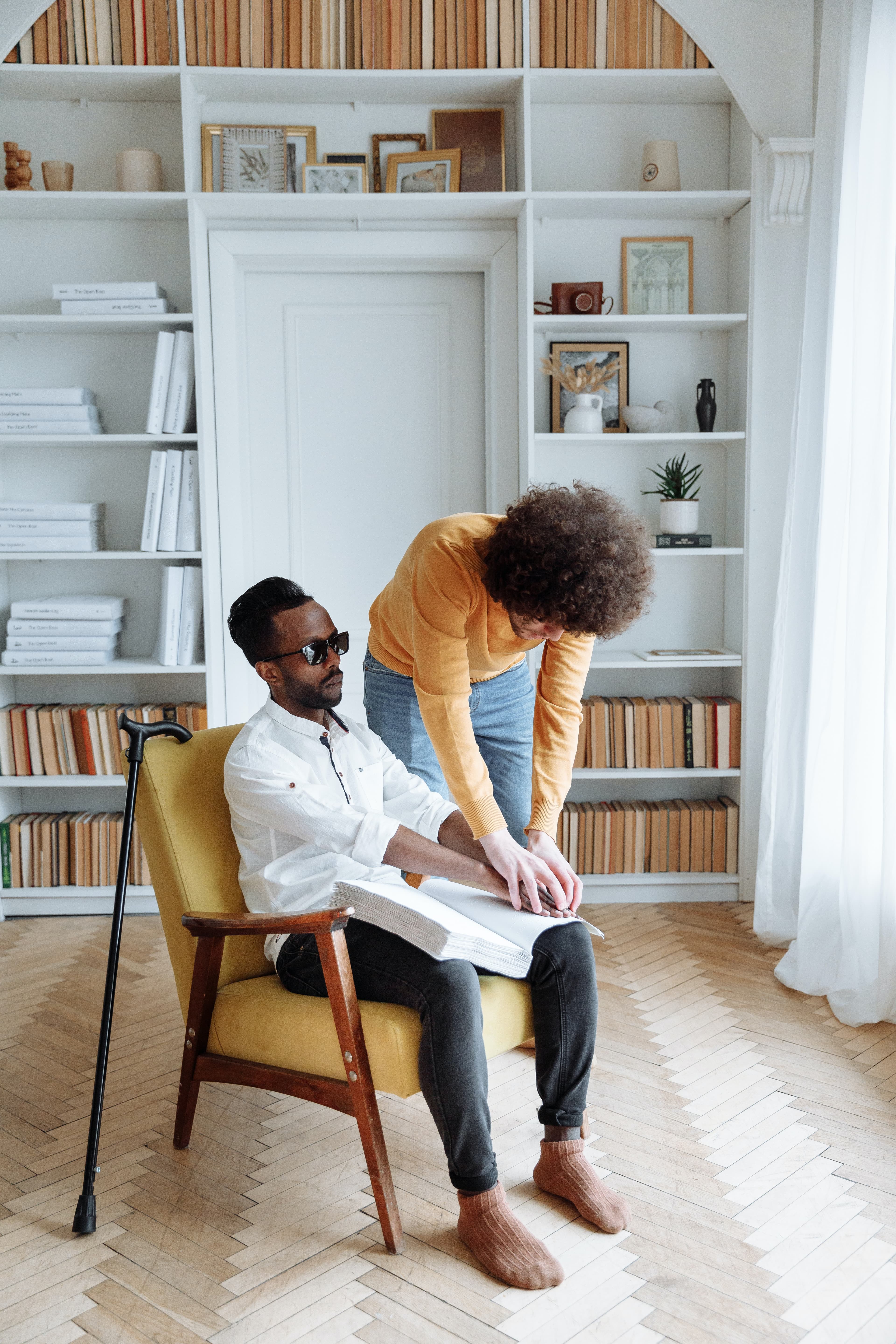 A patient being offered help